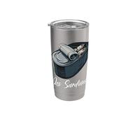 Les Sardines French Food Retro Vintage Sardine Tin Vaso térmico de acero inoxidable de doble pared