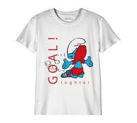 Les Schtroumpfs BOSMURFTS002 T-Shirt, Blanco, 6 Años Niño, Blanco, 6 Años