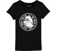 Les Schtroumpfs GISMURFTS004 Camiseta, Negro, 10 Años Chica, Negro, 10 Años