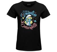 Les Schtroumpfs Wosmurfts021 Camiseta, Negro, M para Mujer