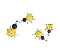 Les-Theresa 4 unids/set decoración de abeja de hierro forjado colgante de pared escultura de arte de abeja tridimensional para jardín de casa al aire libre