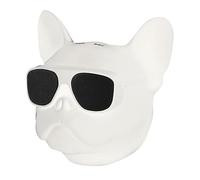 Les-Theresa Altavoz Bluetooth portátil, Altavoz Bluetooth para Perro, Bulldog, Altavoz Bluetooth 4.1, Caja de música Bulldog Francés, 32 G, Gran Memoria, para Actividades al Aire Libre (Blanco)