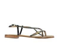 Les Tropéziennes par M. Belarbi - Monaco, Sandalias con correa de tobillo Mujer, Negro (Noir/or), 40 EU