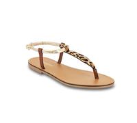 LES TROPEZIENNES | Sandalias Harvil | Piel Búfalo Recubrimiento Cuero Cabra | Sandalias Mujer Comodas | Tacón 1,2cm | Plana (Leopardo, Sistema tallas calzado EU, Adulto, Mujer, Números, mediano, 37)
