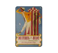 Les Vacances De Monsieur Hulot Giclée - Cartel de metal vintage para pub, club, cafetería, bar, decoración de pared para el hogar, póster retro de 20 x 30 cm