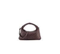 LES VISIONNAIRES Bolso de cuero - Bolso de mano SADIE WEAVE SILKY rojo oscuro