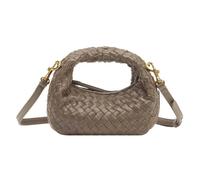 LES VISIONNAIRES Greta Micro weave Bolso Piel 20 cm gris