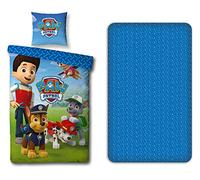 LesAccessoires Juego de Cama Patrulla Canina 3 Piezas Funda Nordica, Sábana Bajera y Funda de Almohada Paw Patrol