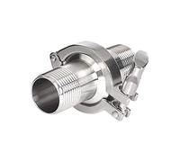 LESANGBAIHUODIAN 1/8"A 2quot;Adaptador de virola de rosca interna y externa de cubierta de triple abrazadera de acero inoxidable SS304 con montaje de tubería de junta de silicona ( Size : External thr