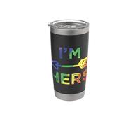 Lesbian Couple I'm Hers Matching LGBT Pride Vaso térmico de acero inoxidable de doble pared
