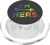 Lesbian Couple I'm Hers She's Mine Matching LGBT Pride PopSockets PopGrip para MagSafe