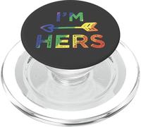 Lesbian Couple I'm Hers She's Mine Matching LGBT Pride PopSockets PopGrip para MagSafe