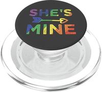 Lesbian Couple She's Mine I'm Hers Matching LGBT Pride PopSockets PopGrip para MagSafe