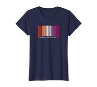 Lesbian Gay Barcode Pride Washington DC Queer Aesthetic Camiseta, Mujer, Azul Marino, XXL