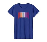 Lesbian Gay Barcode Pride Washington DC Queer Aesthetic Camiseta, Mujer, Azul Real, XS