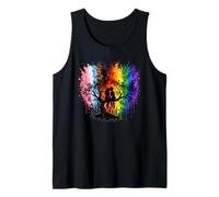 Lesbian Girls Kissing on Tree Branch Rainbow Silhouette Camiseta sin Mangas