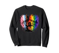 Lesbian Girls Kissing on Tree Branch Rainbow Silhouette Sudadera