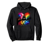 Lesbian Girls Kissing on Tree Branch Rainbow Silhouette Sudadera con Capucha