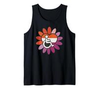 Lesbian Les Pride Disabled Wheelchair Heart Flower Petals Camiseta sin Mangas