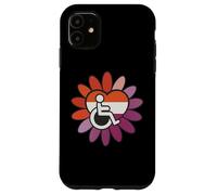 Lesbian Les Pride Disabled Wheelchair Heart Flower Petals Carcasa para iPhone 11