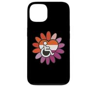 Lesbian Les Pride Disabled Wheelchair Heart Flower Petals Carcasa para iPhone 13