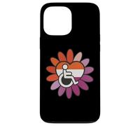 Lesbian Les Pride Disabled Wheelchair Heart Flower Petals Carcasa para iPhone 13 Pro Max