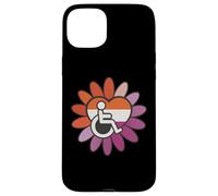 Lesbian Les Pride Disabled Wheelchair Heart Flower Petals Carcasa para iPhone 15 Plus