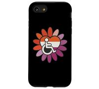 Lesbian Les Pride Disabled Wheelchair Heart Flower Petals Carcasa para iPhone SE (2020) / 7 / 8
