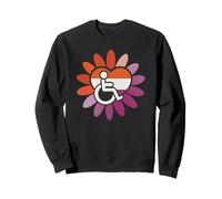 Lesbian Les Pride Disabled Wheelchair Heart Flower Petals Sudadera