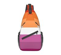 Lesbian Pride Flag Sling Bag Senderismo Mochila Crossbody Hombro Mochila Travel Chest Pack para Hombres Mujeres