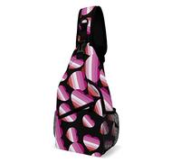 Lesbian Pride Heart Sling Bag Crossbody Mochila Travel Chest Daypack