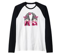 Lesbian Valentines Gnomes For Her Cute Pink GNOME Love Camiseta Manga Raglan