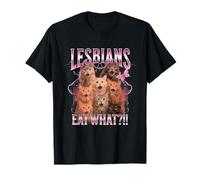 Lesbianas Comen Lo Divertido Gato Orgullo Gay LGBTQ Juego de Palabras Hombres Mujeres Camiseta