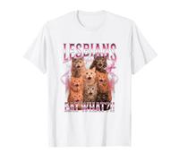 Lesbianas Comen Lo Divertido Gato Orgullo Gay LGBTQ Juego de Palabras Hombres Mujeres Camiseta