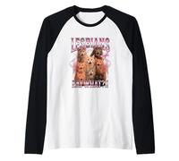 Lesbianas Comen Lo Divertido Gato Orgullo Gay LGBTQ Juego de Palabras Hombres Mujeres Camiseta Manga Raglan