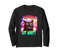 Lesbianas comen qué? (Divertido gráfico de Gato Gay LGBTQ) Manga Larga