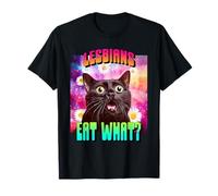 Lesbianas comen qué? (Divertido gráfico de Gato LGBTQ) Camiseta
