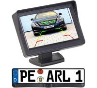 Lescars Cámara Marcha Atrás PA-470 Radio Matrícula Sensores Inalámbrico Zumbador