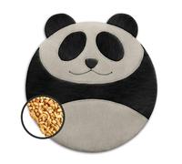 LESCHI Bolsa Semillas Microondas de 100% Algodón y Trigo Orgánicos, Saco de Semillas con Funda Lavable, Saco Térmico de Semillas ideal para Dolores Menstruales, Cólicos y Dolor Abdominal, Panda negro