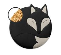 LESCHI Bolsa Semillas Microondas de 100% Algodón y Trigo Orgánicos, Saco de Semillas con Funda Lavable, Saco Térmico de Semillas ideal para Dolores Menstruales, Cólicos y Dolor Abdominal, Zorro negro