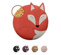 LESCHI Bolsa Semillas Microondas de 100% Algodón y Trigo Orgánicos, Saco de Semillas con Funda Lavable, Saco Térmico de Semillas ideal para Dolores Menstruales, Cólicos y Dolor Abdominal, Zorro rojo