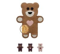 LESCHI Bolsa Semillas Microondas de 100% Algodón y Trigo Orgánicos, Saco de Semillas con Funda Lavable, Saco Térmico de Semillas para Dolores Menstruales, Cólicos y Dolor Abdominal, Oso Teddy marrón