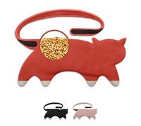 LESCHI Bolsa Semillas Microondas de 100% Algodón y Trigo Orgánicos, Saco de Semillas con Funda Lavable, Saco Térmico de Semillas ideal para Dolores Menstruales, Cólicos y Dolor Abdominal, Gata roja