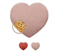 LESCHI Bolsa Semillas Microondas de 100% Algodón y Trigo Orgánicos, Saco Térmico de Semillas ideal para Dolores Menstruales, Cólicos y Dolor Abdominal, Saco de Semillas en forma de corazón, rosa