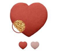 LESCHI Bolsa Semillas Microondas de 100% Algodón y Trigo Orgánicos, Saco Térmico de Semillas ideal para Dolores Menstruales, Cólicos y Dolor Abdominal, Saco de Semillas en forma de corazón, rojo