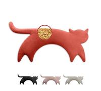 LESCHI Bolsa Semillas Microondas, Saco de Semillas de 100% Algodón y Trigo Orgánicos, Saco Térmico de Semillas para Microondas ideal para Cuello, Cervical y Espalda, 47x23 cm, Gata Minina roja