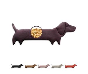 LESCHI Bolsa Semillas Microondas Teckel 52x20 cm, de 100% Algodón y Trigo Orgánicos, Saco de Semillas Perro salchicha morado, Saco Térmico de Semillas para Microondas para Cuello, Cervical y Espalda