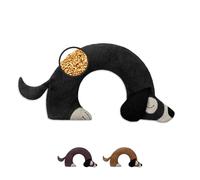 LESCHI Saco de Semillas para Microondas, Saco Térmico de Semillas de 100% Algodón y Trigo Orgánicos, Bolsa Semillas Microondas ideal para Cuello, Cervical y Espalda, Perro Bobby negro