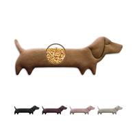Leschi Saco Térmico de Semillas para Microondas 47x23 cm, de 100% Algodón y Trigo Orgánicos, Saco de Semillas en forma de perro marron, Bolsa Semillas Microondas ideal para Cuello, Cervical y Espalda