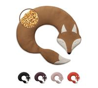 LESCHI Saco Térmico de Semillas para Microondas, de 100% Algodón y Trigo Orgánicos, Bolsa Semillas Microondas ideal para Cuello, Cervical y Espalda, Saco de Semillas en forma de zorro, marrón